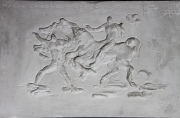 Troiano Troiani 1885 - 1963. Hacia la conquista de su destino, relieve en yeso. Desperfectos. 28 x 45 cm.