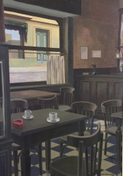 Daniel Crespo Alzogaray. 'Café La Humedad'. Mide: 80 x 60 cm.