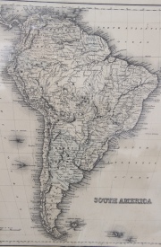 South America, Mapa grabado. Mide: 40 x 32 cm.