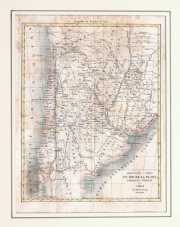 Tres grabados: Mapas de Sudamerica, enmarcados.