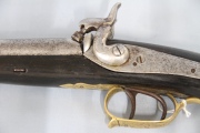 Pistola Yuxtapuesta de dos caños de percusión avancarga de 1850. Inoperable Largo: 34 cm.